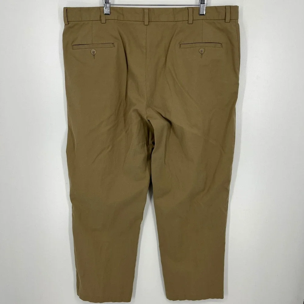 Kenneth Cole Reaction‎ Mens Khaki Tan Stretch Chino Pants 42x30 Solid